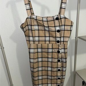Plaid Button-Down Dress